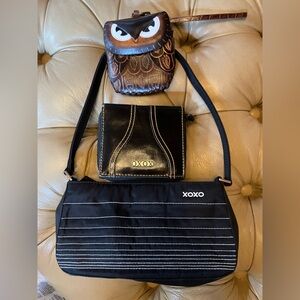 XOXO Elegant Black Bag and Wallet Combo